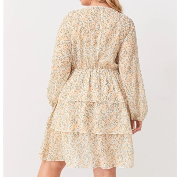 SHEIN- Plus Ditsy Floral Layered Ruffle Hem A-line Dress 4XL (20) - Picture 2 of 6